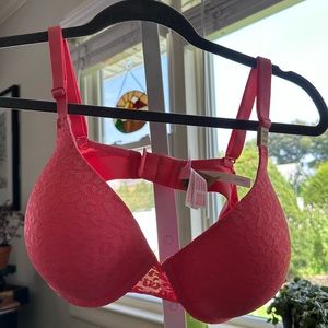Victoria’s Secret push up bra pink cheetah print leopard 36DD 36E PINK